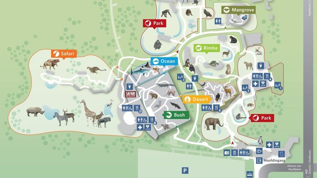 Burgers Zoo Arnhem - Lageplan